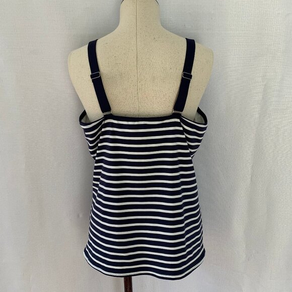 LANDS END Striped Swimsuit Tankini Top - Picture 2 of 6